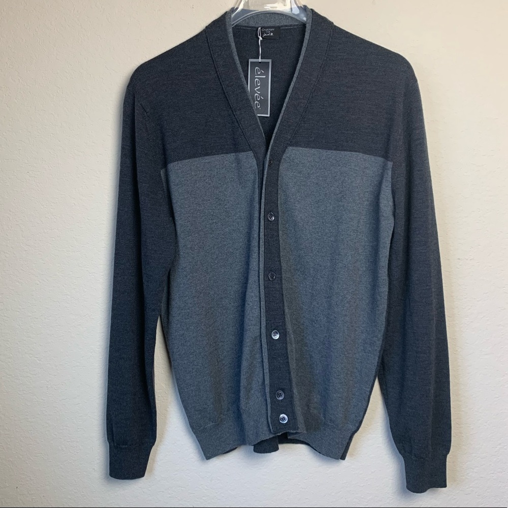 Cruciani for Jared M. Two Tone Gray Cardigan Sz 54